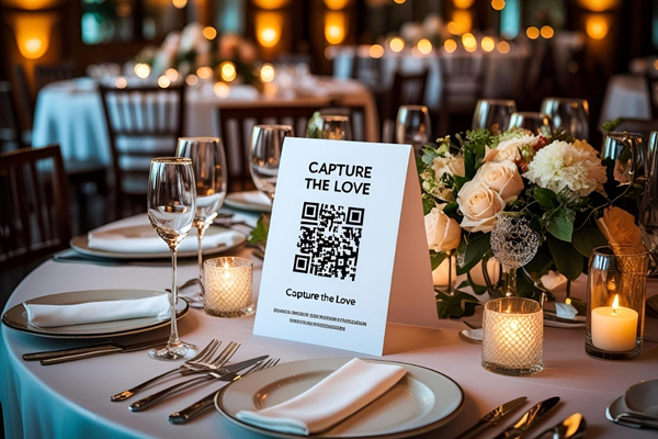 Table tent cards with QR code example